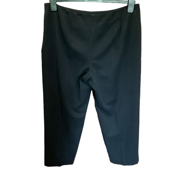 Talbots Pants Trousers Ankle Cropped Side Zip Button Closure Black Stretch 16 - Picture 2 of 9